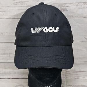 LIV Golf Hat Polyester Imperial Brand Black Strapback One Size Hat